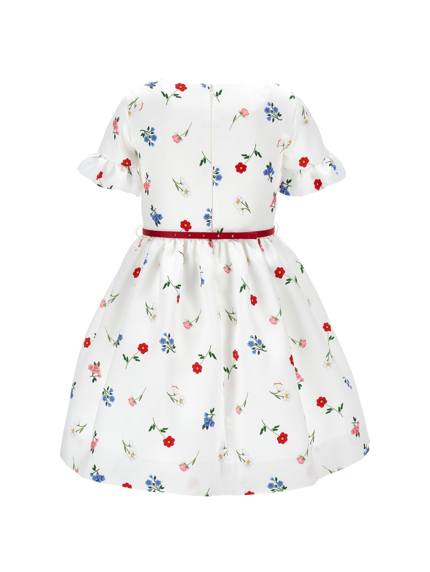Monnalisa GARDEN PARTY MIKADO JURK MET BOTANISCHE PRINT - Cocktailjurk / Feestjurk - crème/multicolor