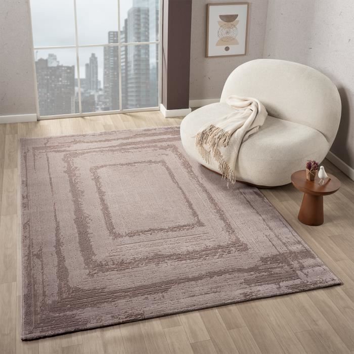 Alfombra de interior - VIMODA - Berber - 160x230 cm - Suave - Color topo