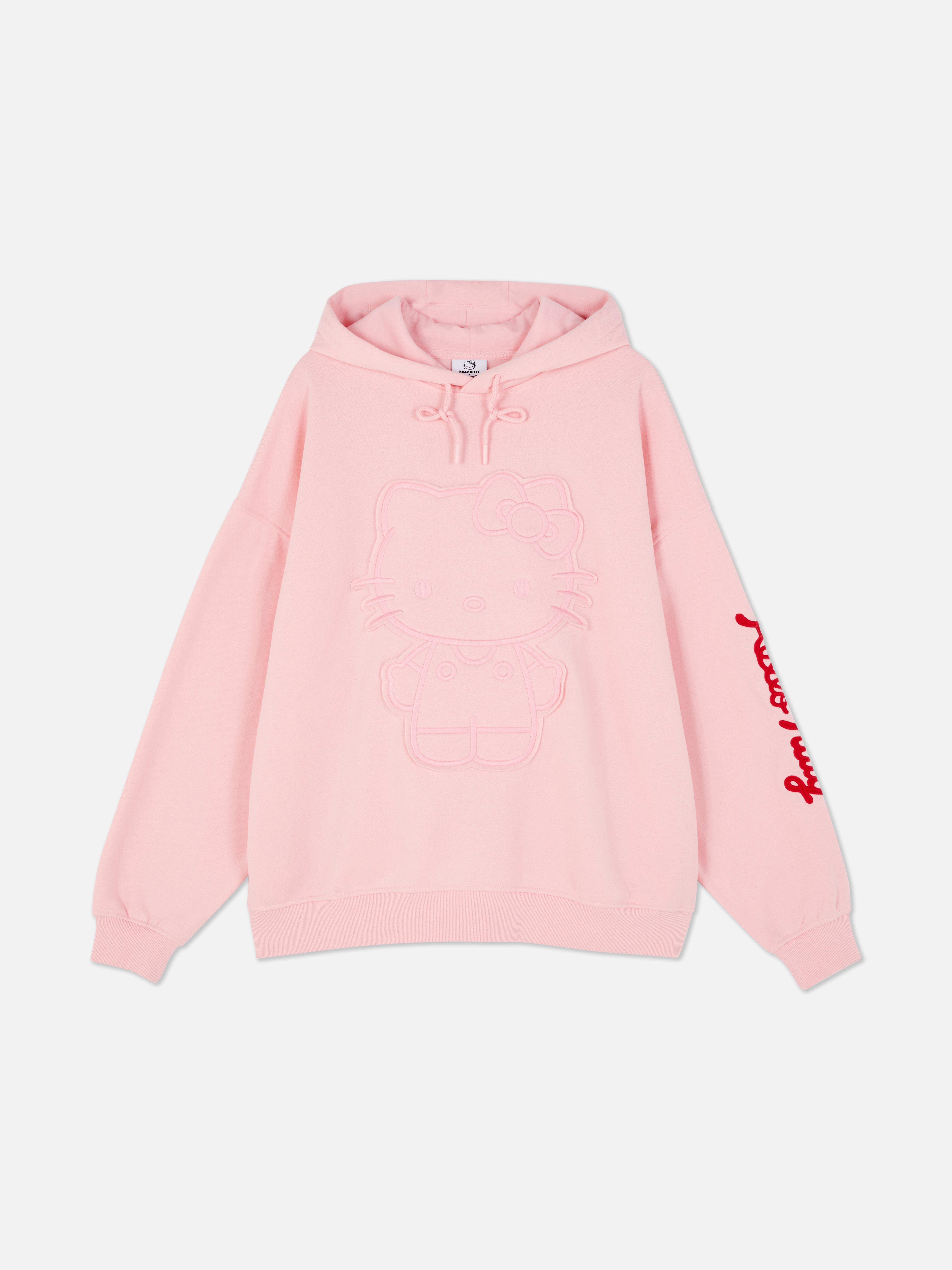 Hanorac supradimensionat cu broderie Hello Kitty. Acest hanorac cu Hello Kitty este un plus distractiv pentru ținuta ta casual.