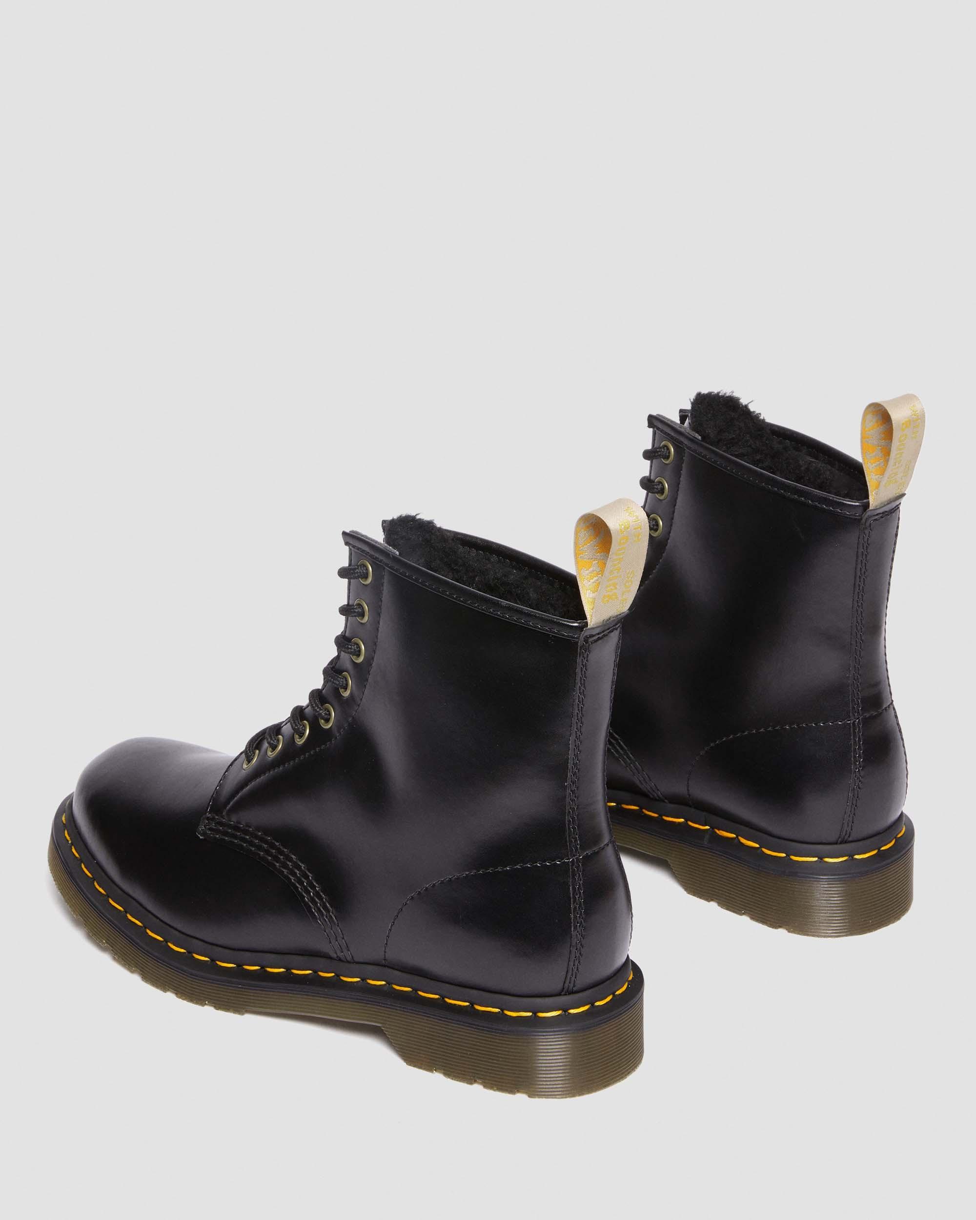 Vegan 1460 Faux Fur Lined Lace Up Boots