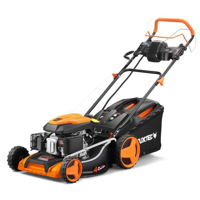 Self-propelled petrol lawnmower with electric start, 196cc, 51cm cutting width - FUXTEC FX-RM5196eS - 6HP, 60L