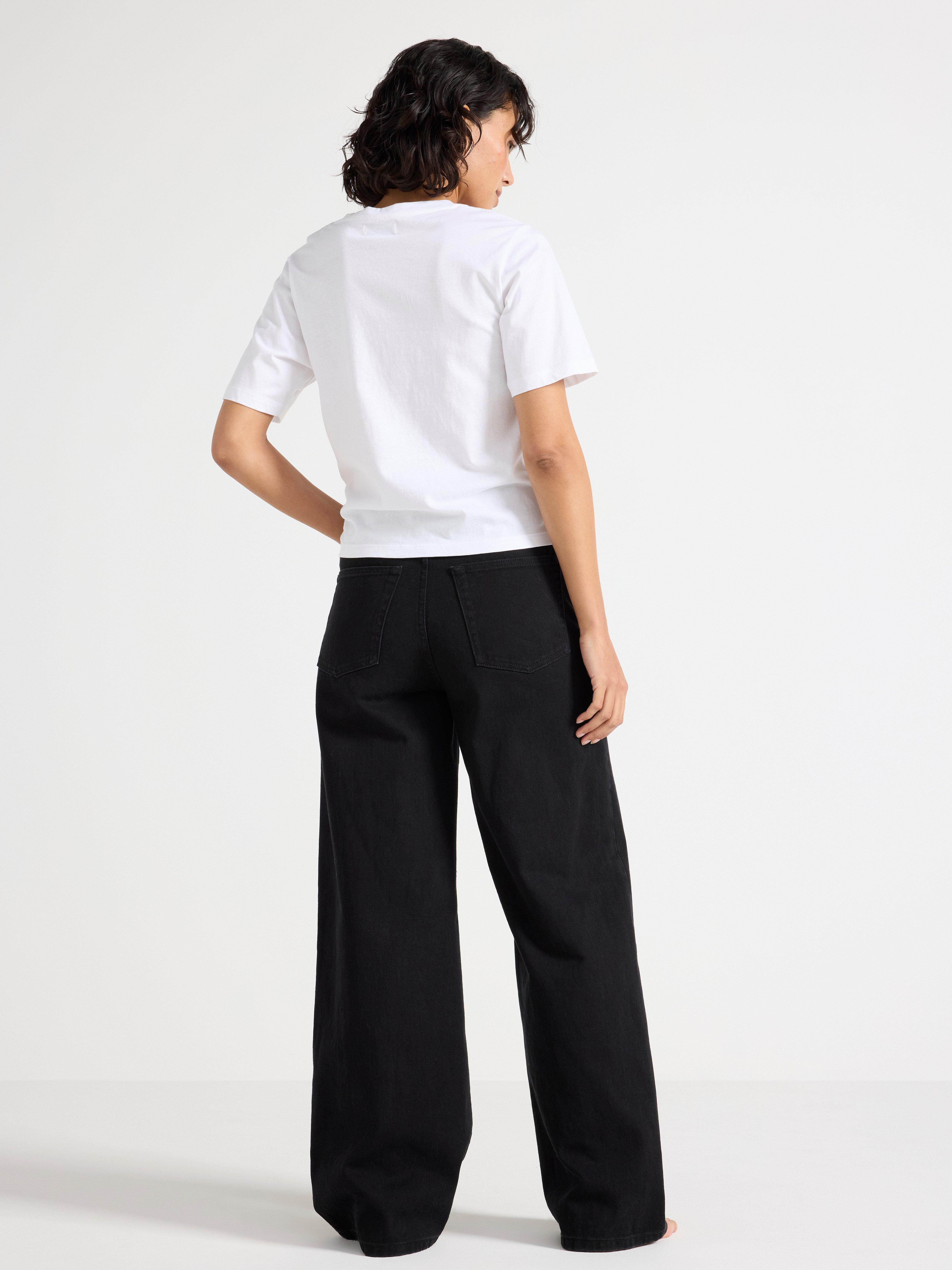 Calça jeans WIDE Jackie med extra vida ben preta