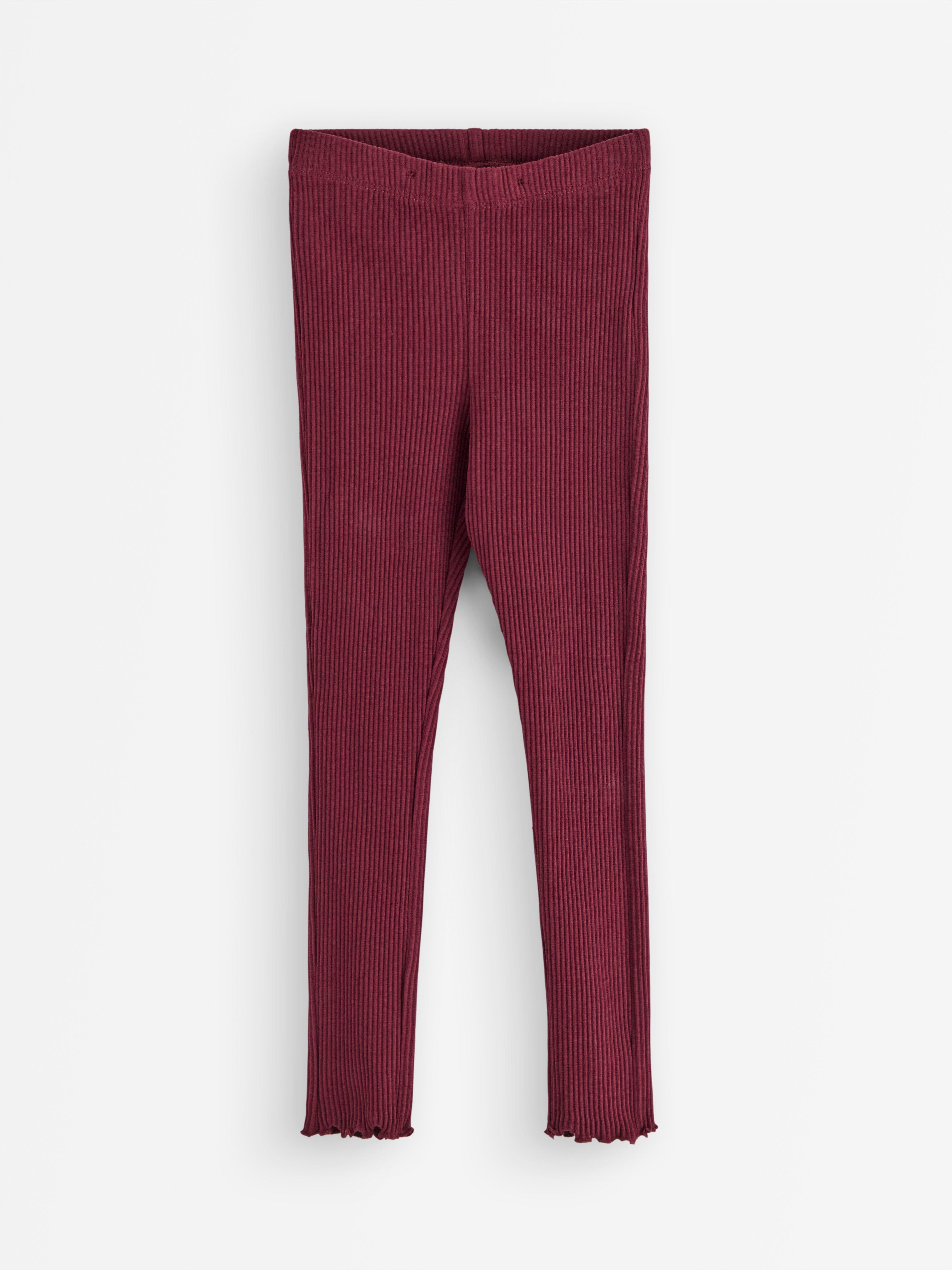Žebrované legíny Dk dusty red