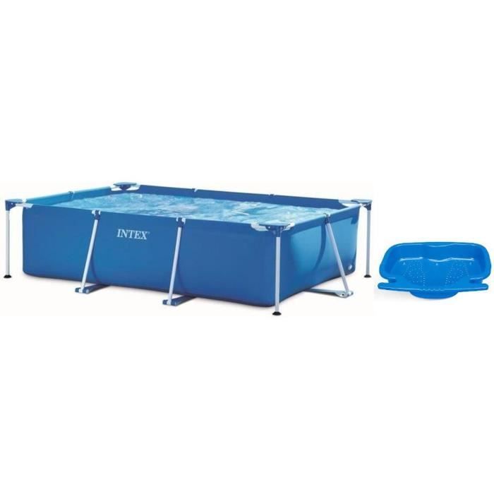 Piscina tubular rectangular INTEX Metal Frame Junior (3,00 m x 2,00 m x 0,75 m) con pediluvio.