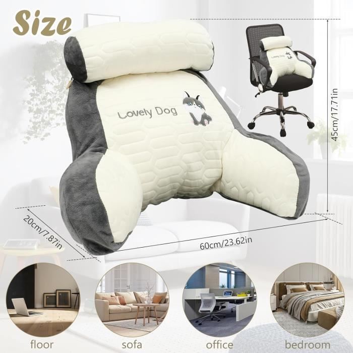 Oreiller de Lecture - Émulsion - Confortable - Déhoussable - Rectangulaire - Intérieur
