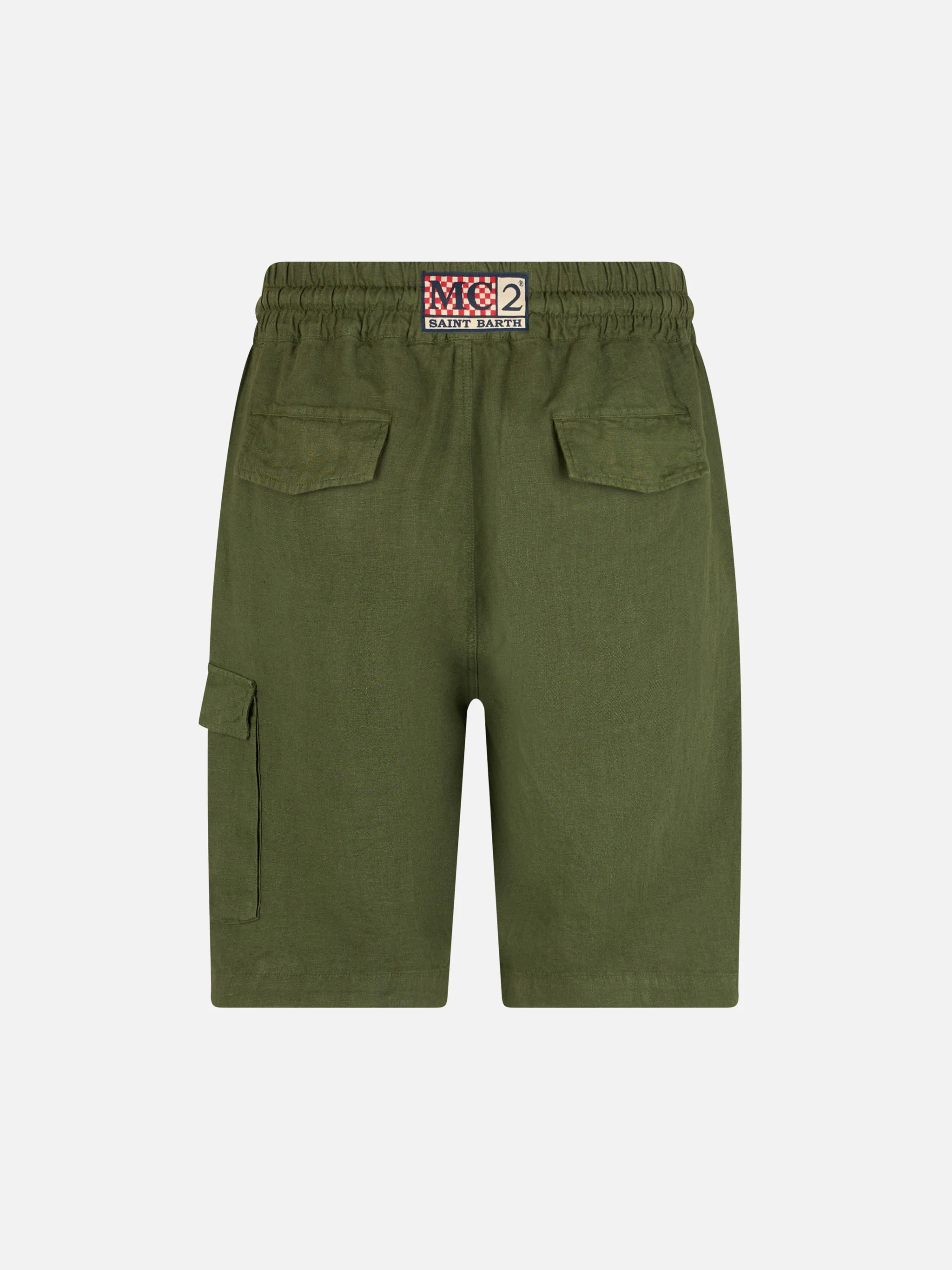 Marseille legergroene linnen Bermudashorts voor heren
