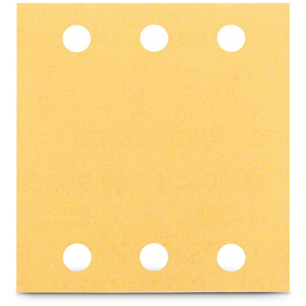 BOSCH sandpapir 115 x 107 mm, korning 40, 6 hull, borrelås, for tre og maling – 10 stk.