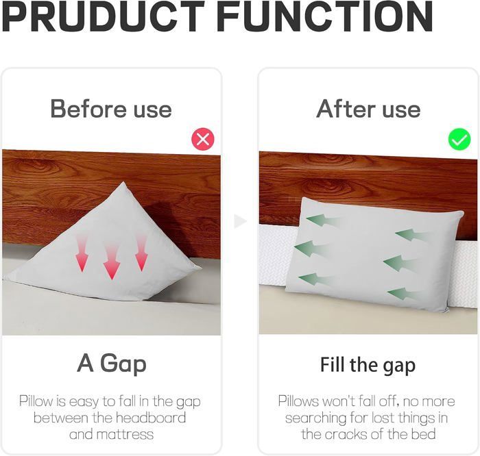 VERCART Long wedge cushion, filling gap (0 to 15.2 cm) between the mattress and the headboard or wall (White, 100cm)