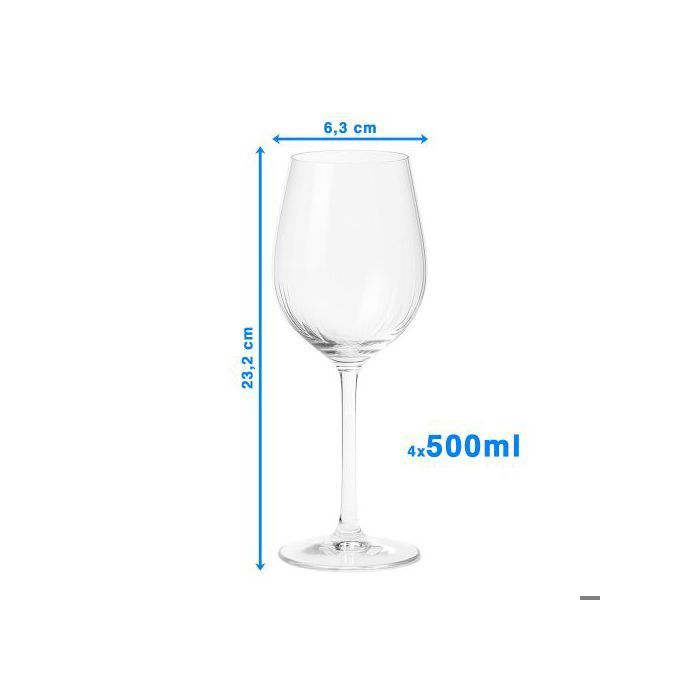 Copa de vino - EDANTI - EDANTI - Juego de 4 - 500 ml - Estría delicada