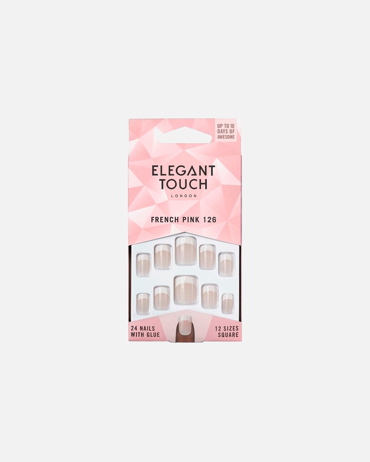 Elegant Touch mākslīgie nagi franču stilā 126 - 1 gab.