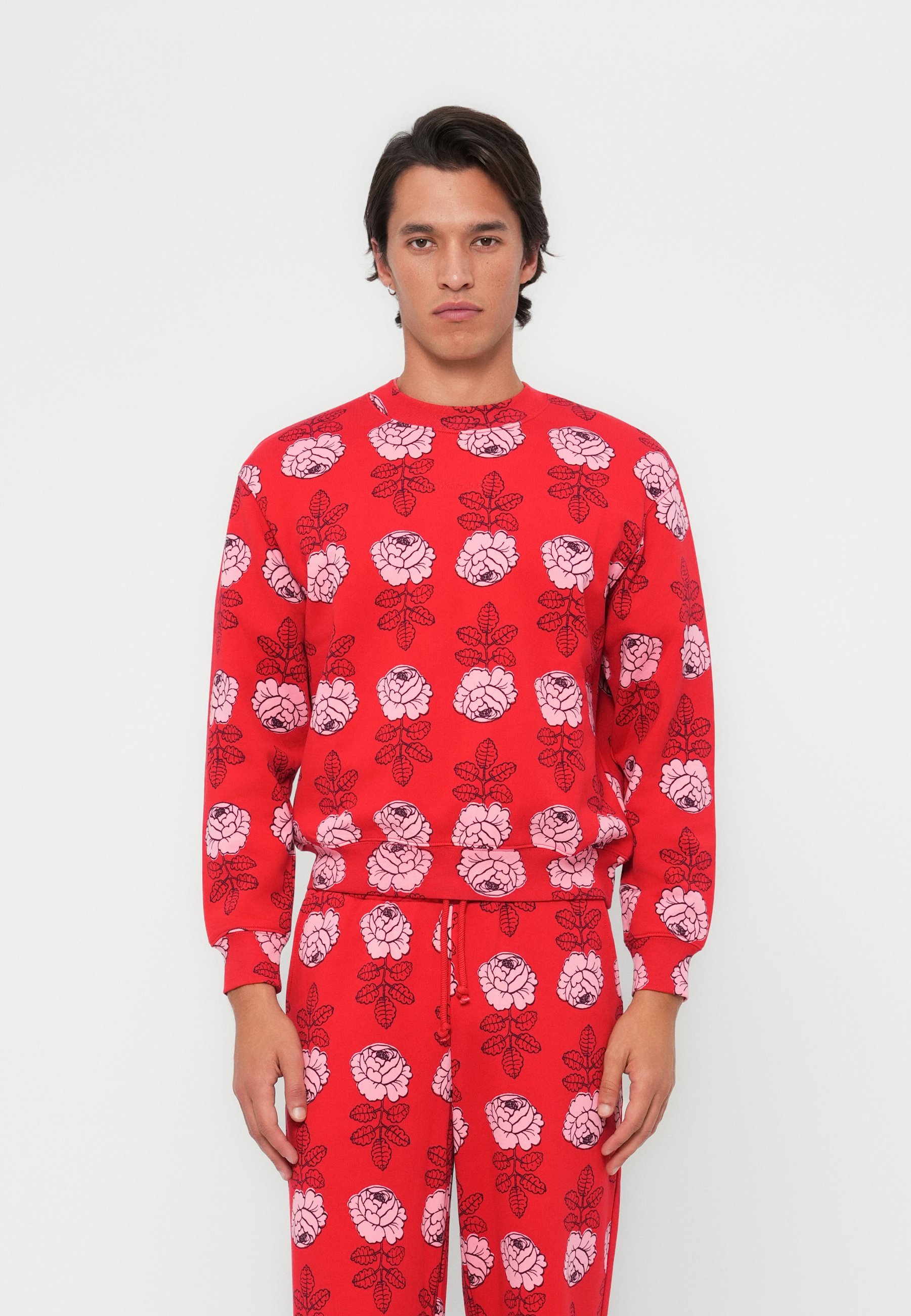 Marimekko LEIOT VIHKIRUUSU UNISEX - Sweatshirt - rood/lichtroze/donkerpaars