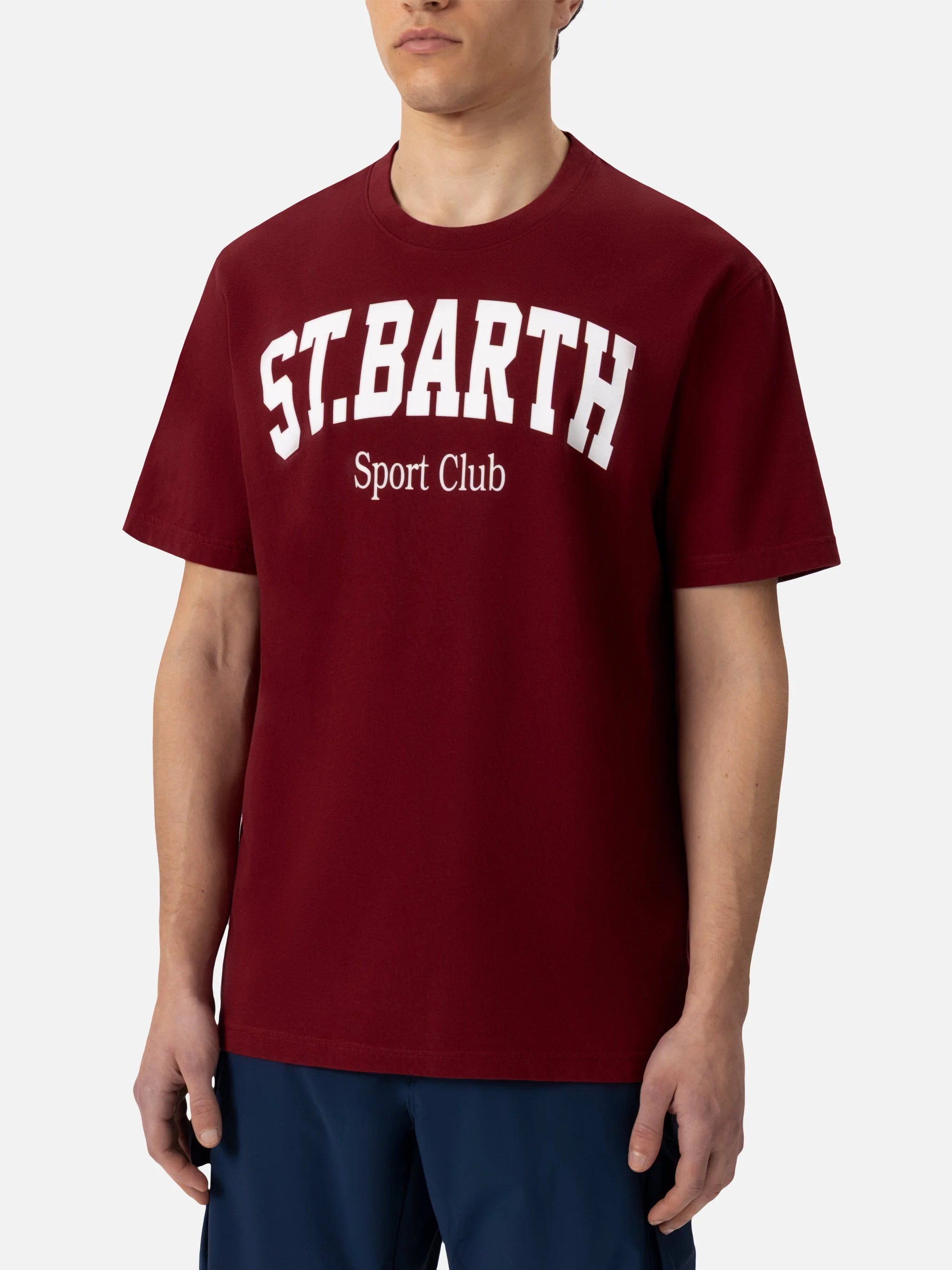 Heren katoenen T-shirt met St. Barth Sport Club-opdruk