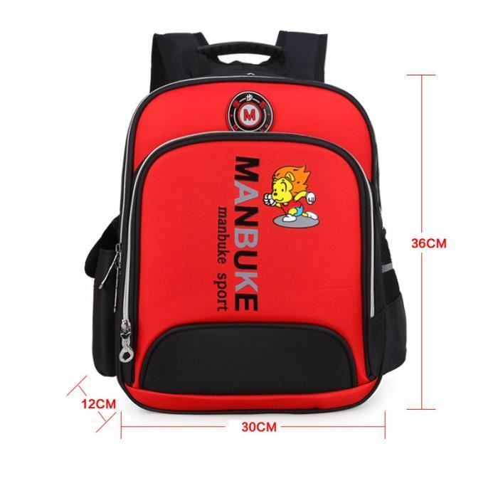 Unisex Casual Backpack for Boys and Girls, Cute School Bag - Waterproof Nylon - Red