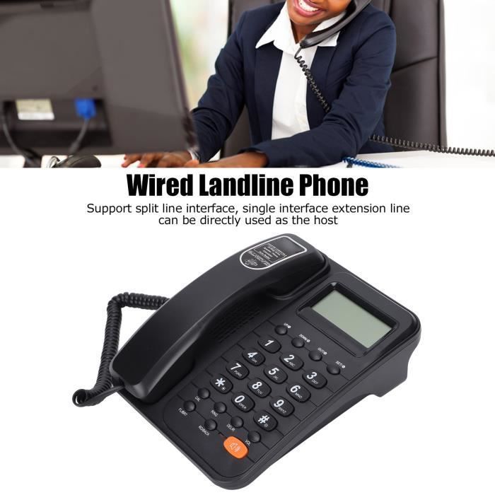 Vvikizy KXT2029CID bedrade bureautelefoon, vaste telefoon met antwoordapparaat, afneembare telefonie, zwart