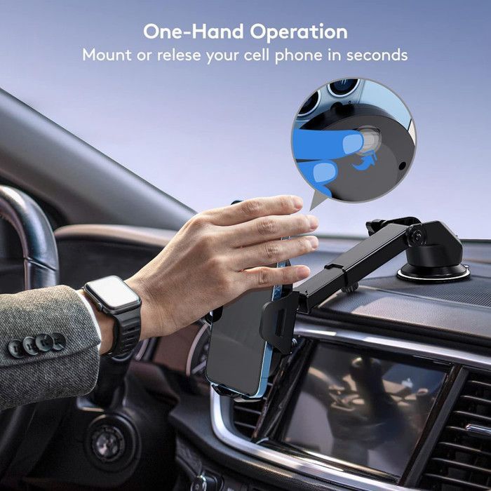 EGA Support téléphone voiture universel ventouse adhésive 360° pliable pour smartphones 4,7–7