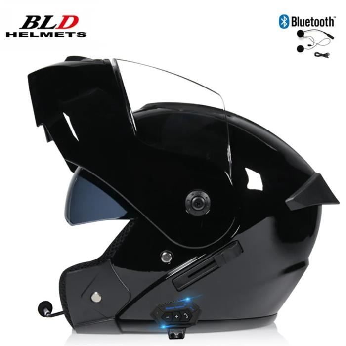 Casco plegable Bluetooth para motocicleta, casco de seguridad, casco de motocross, casco para montar a caballo, homologado por DOT ECE [C649025923]