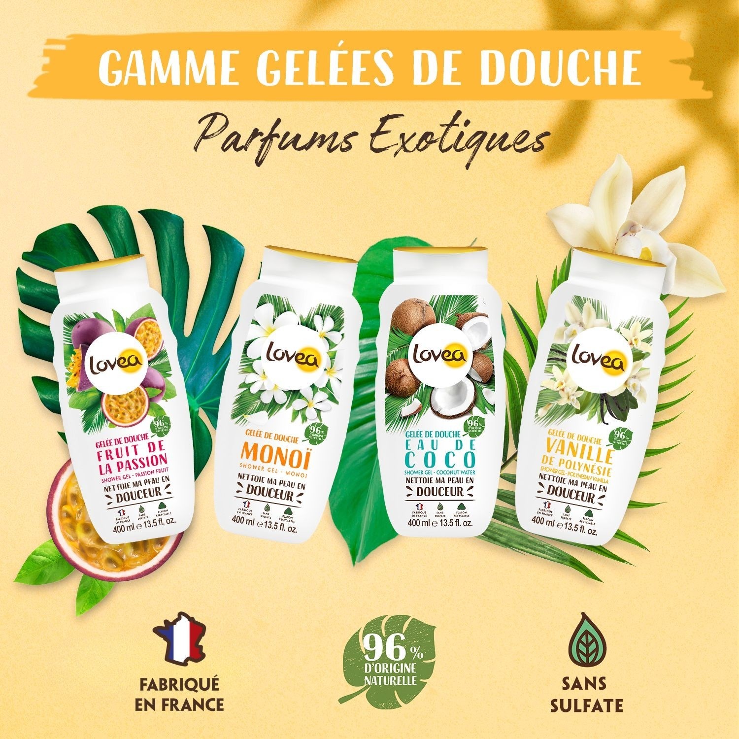 Lovea Gelée de Douche Vanille de Polynésie