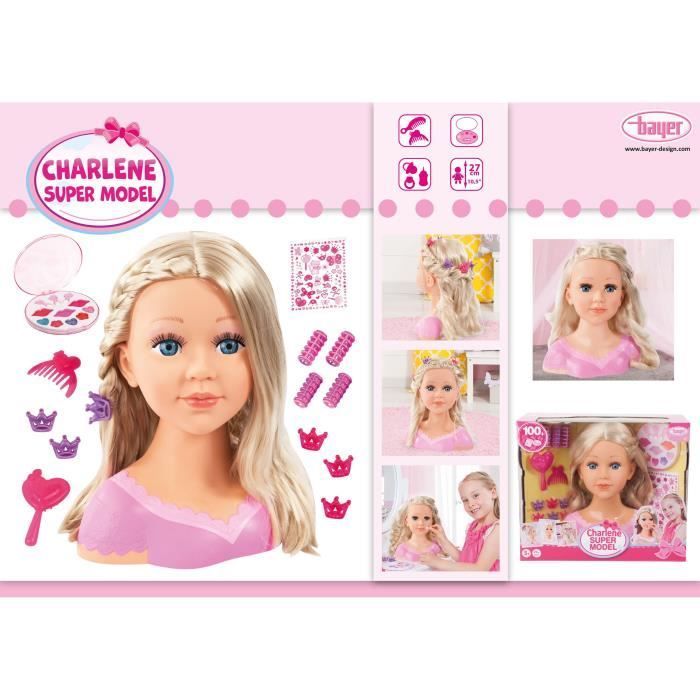 BAYER DESIGN – Charlene Super Model blonder Stylingkopf mit Make-up