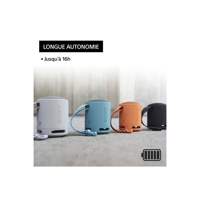 Altavoz inalámbrico - SONY - SRS-XB100 - 16 horas de autonomía - Resistencia al agua IP67 - Bluetooth 5.0