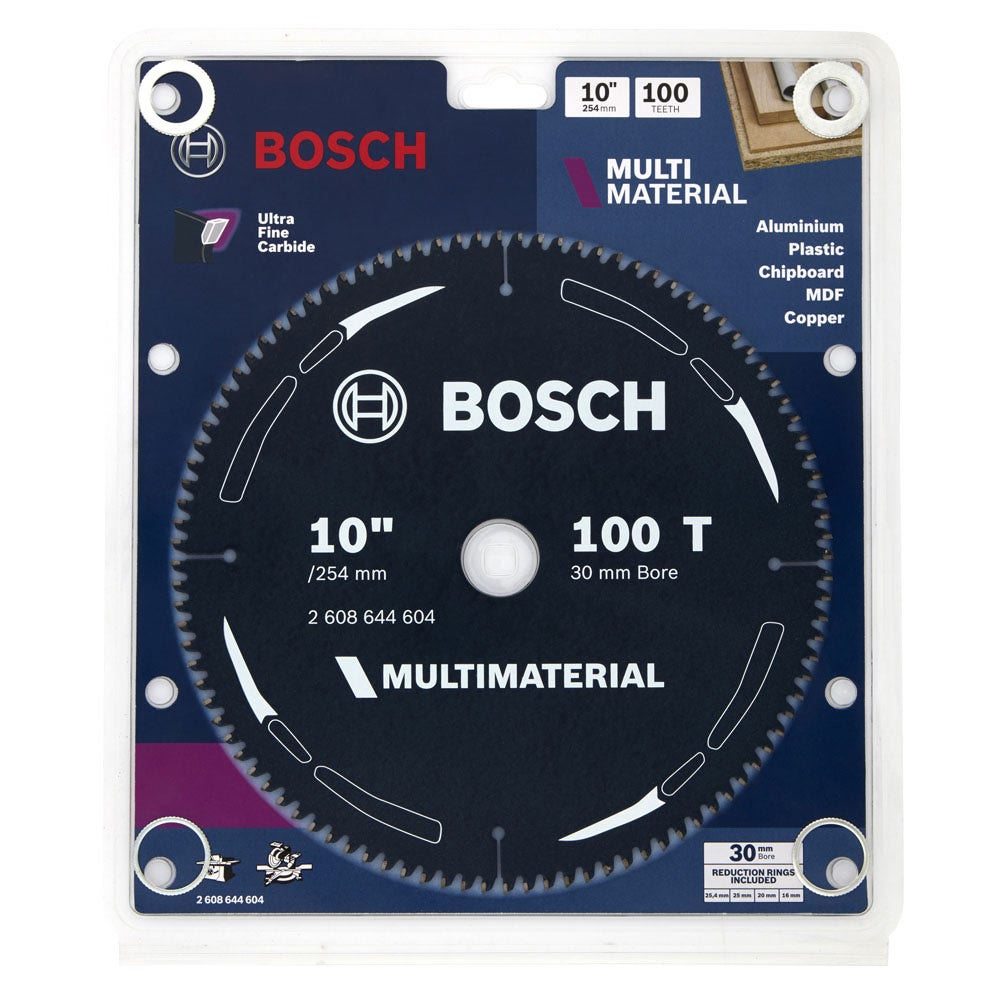BOSCH TCT 254 mm 100T katkaisulaikka monikäyttöiseen leikkaukseen – MULTIMATERIAL 2608644604