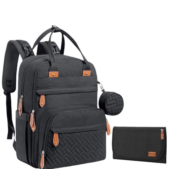 Bolso cambiador de gran capacidad, cambiador, portachupetes, correas para cochecito, bolso de viaje multifuncional para mamá y papá.