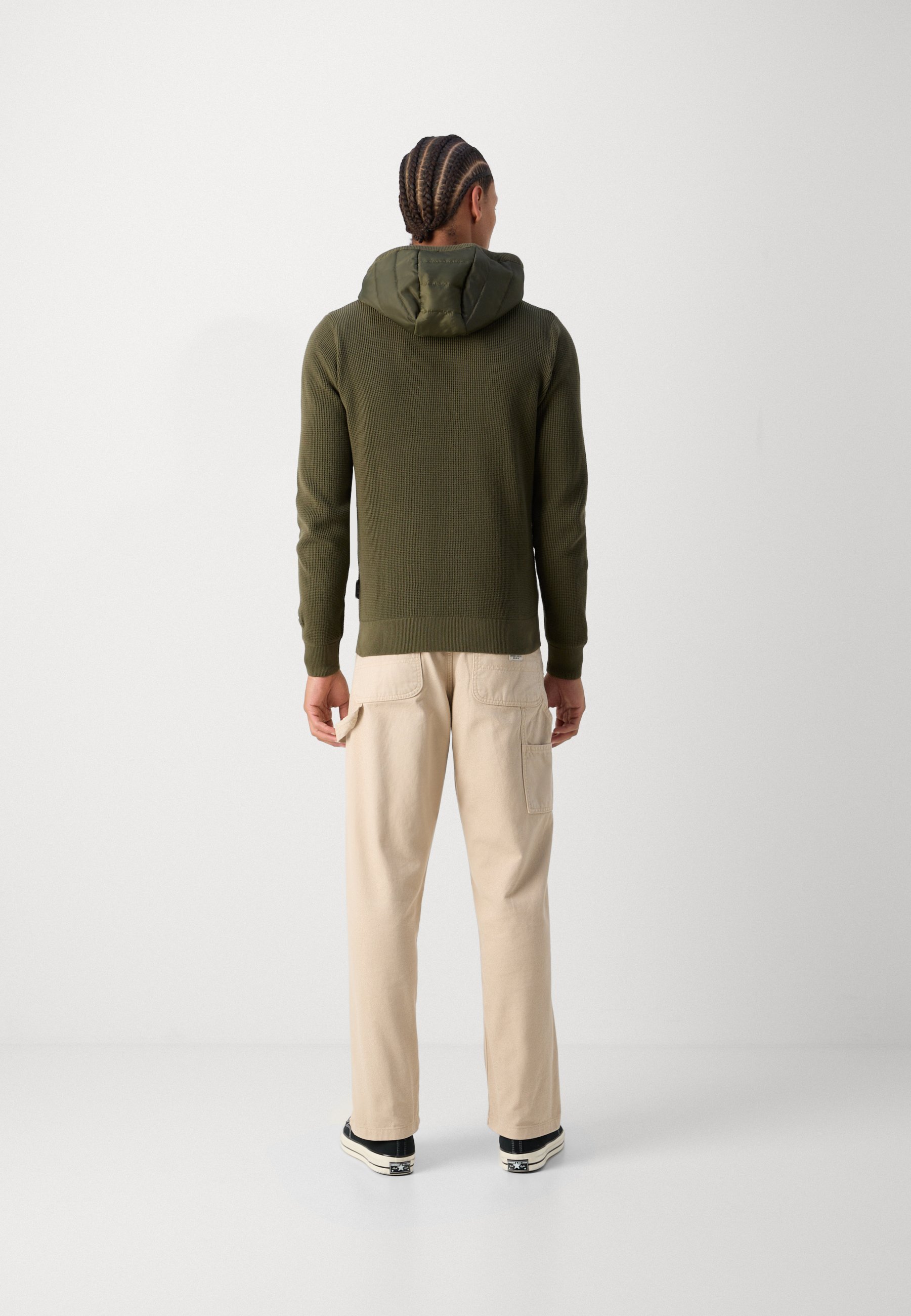 INDICODE JEANS kardigan - oliivroheline