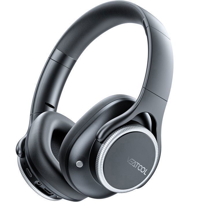 VEAOOL Wireless Bluetooth Headphones with Hybrid Noise Cancellation and ANC, Foldable, 55H Battery Life, Bluetooth 5.4, AUX Support