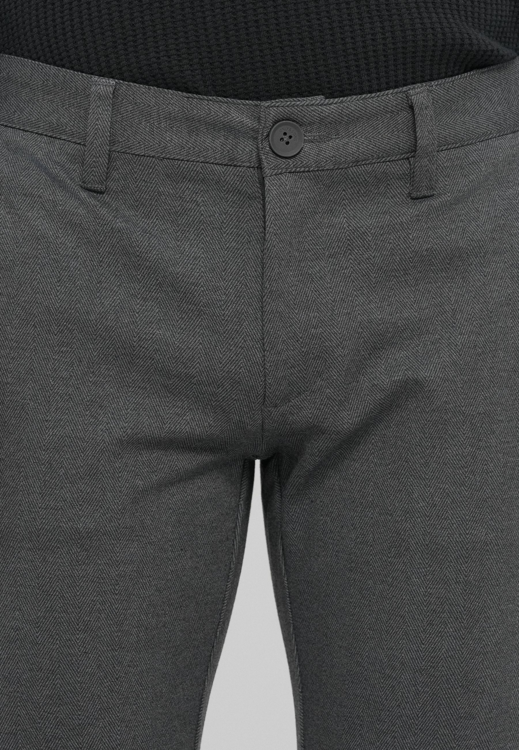 Pantalon Only & Sons ONSMARK SLIM à chevrons - Noir
