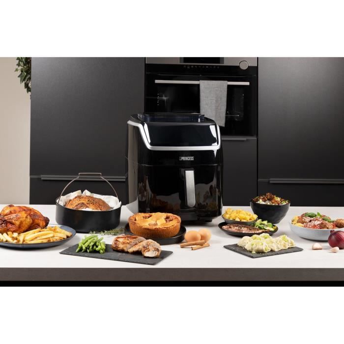Olla multifunción Princess Airfryer Steam - Vaporera de aire caliente y vaporera sin aceite - Para 9 personas - Pantalla LCD