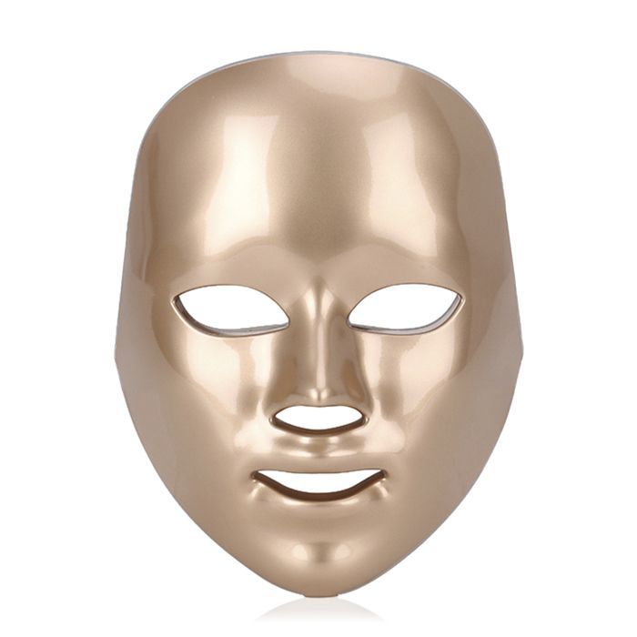 DAM Seven-Color Photonic LED Mask. Facial care, anti-aging, skin rejuvenation. 19x13x23 cm. Color: Gold