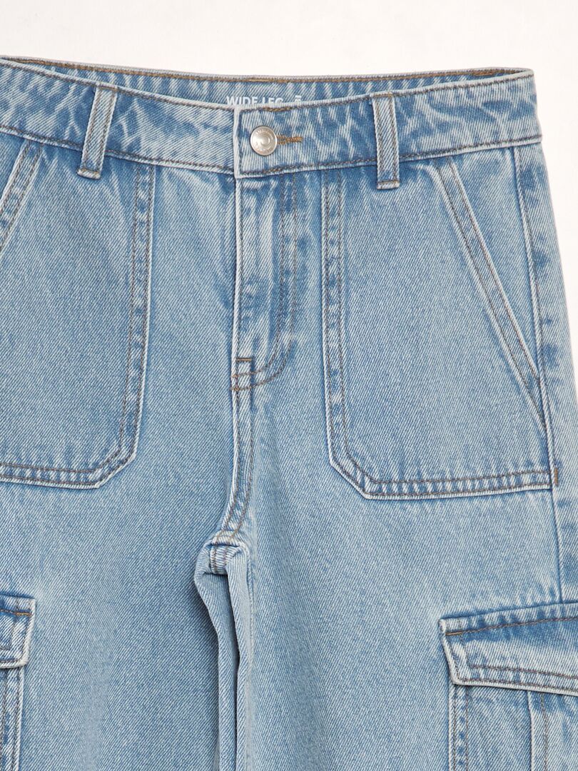 Spijkerbroek met wijde pijpen - BLAUW