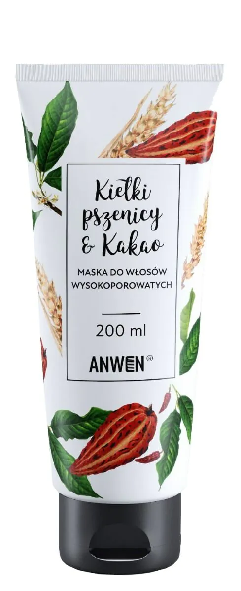 Anwen Maska Kiełki Pszenicy i Kakao do włosów wysokoporowatych