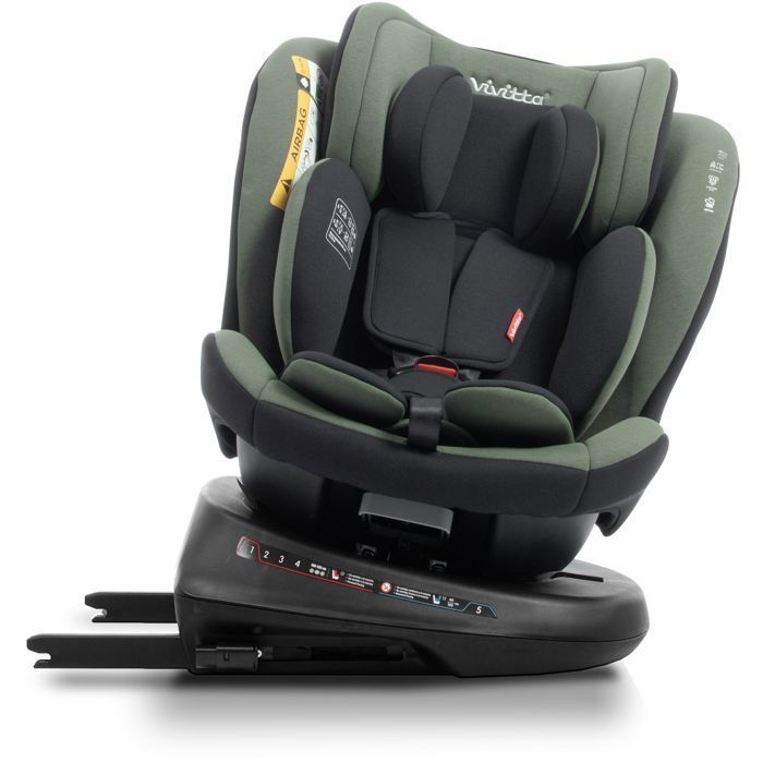 Silla de coche BABYAUTO Sigma iFix Vivitta - Grupo 0/1/2/3 - 40/150 cm - Isofix + Top Tether - Giro de 360° - Reclinable - Verde