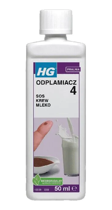 HG Odplamiacz usuwający plamy z sosów i wywarów mięsnych, przypraw, krwi, mleka etc. 50 ml