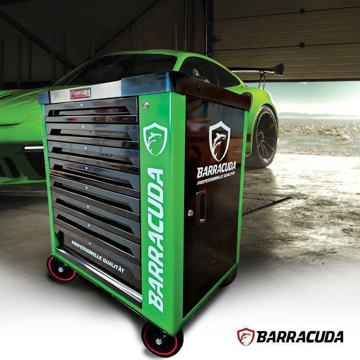 Servante d'atelier - Barracuda Tools - Rock PRO+ - 8 tiroirs - 7 outils - Vert