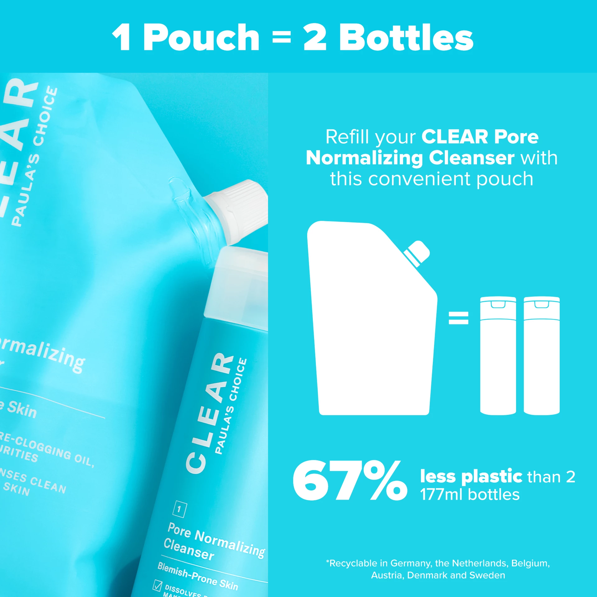 Pungă de rezervă Jumbo Clear Pore Normalizing Clear Cleanser - Paula's Choice