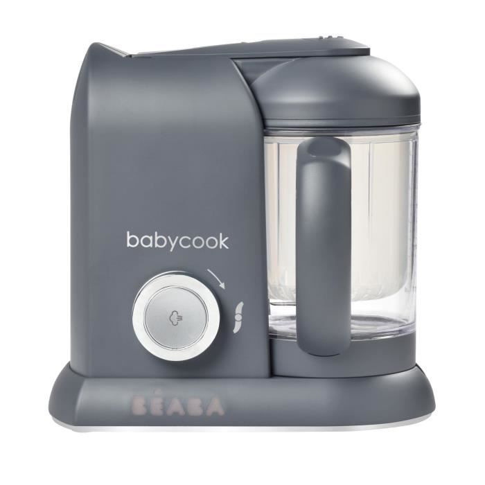 BÉABA - Babycook Solo - Robot da cucina 4 in 1 per pappe, frullatore, cottura e vaporiera - Grigio scuro