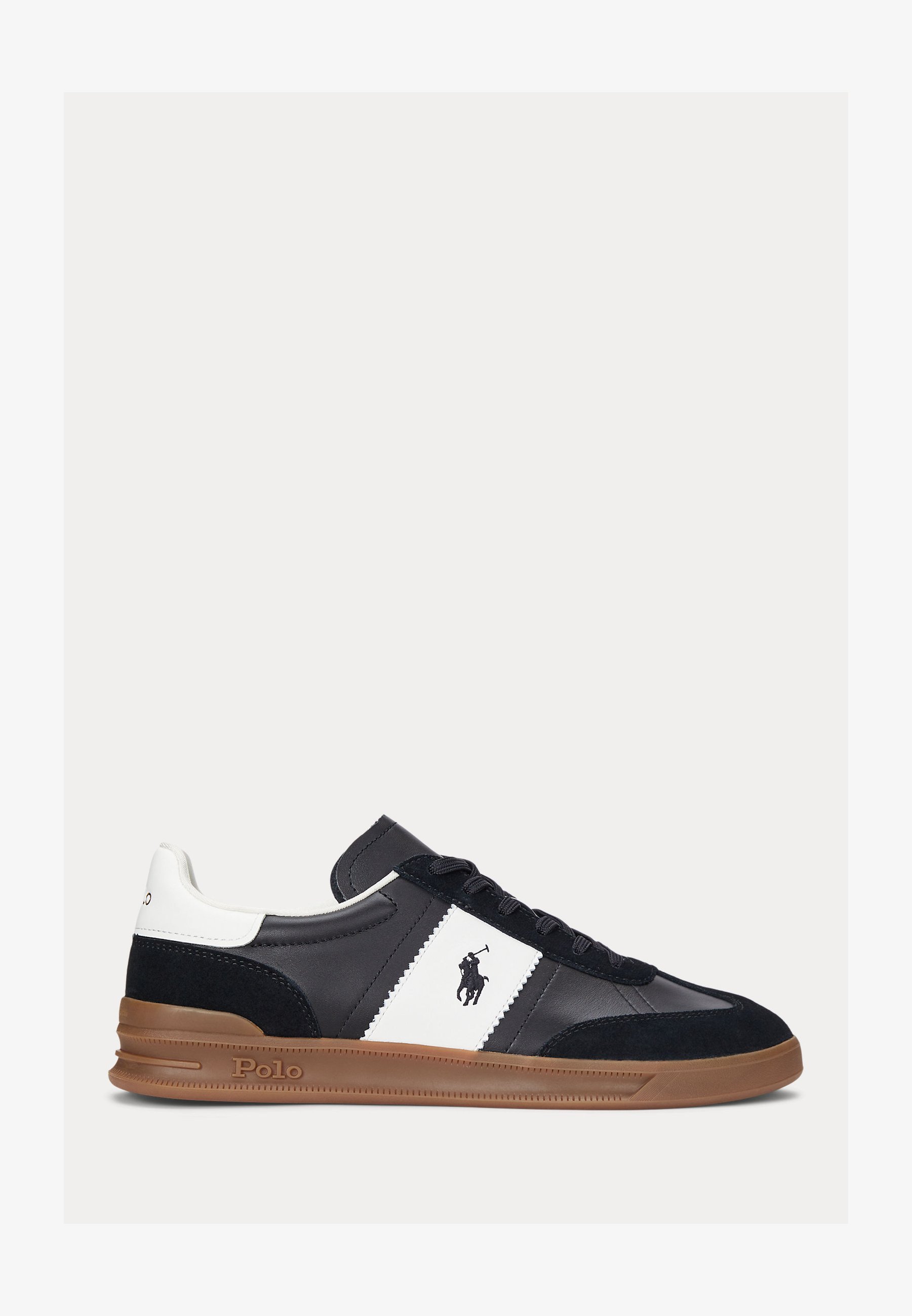 Polo Ralph Lauren HERITAGE AERA SNEAKERS IN PELLE E CAMOSCIO UNISEX - Sneakers - nero/bianco