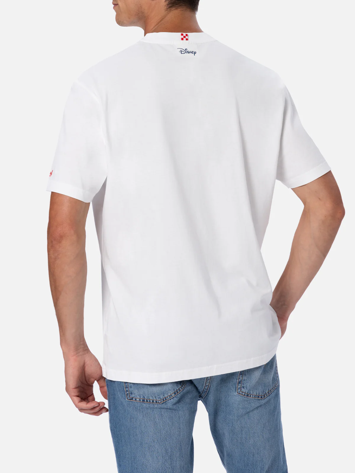 Heren katoenen T-shirt met Scrooge-print en -borduurwerk - Witte ronde hals | MC2 Saint Barth ©DISNEY Special Edition