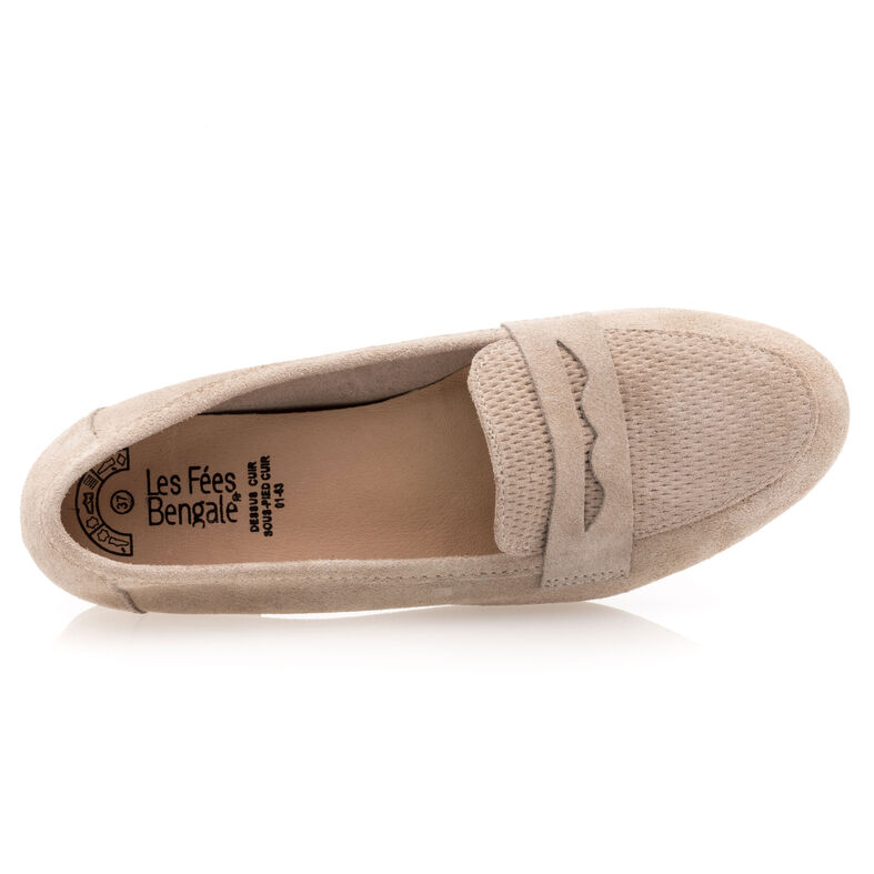Mocassins / chaussures bateau Femme Beige