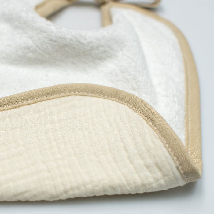 Sevira Kids | Bavoir à nouer en gaze de coton Jeanne Vert de gris - Naissance Made in France