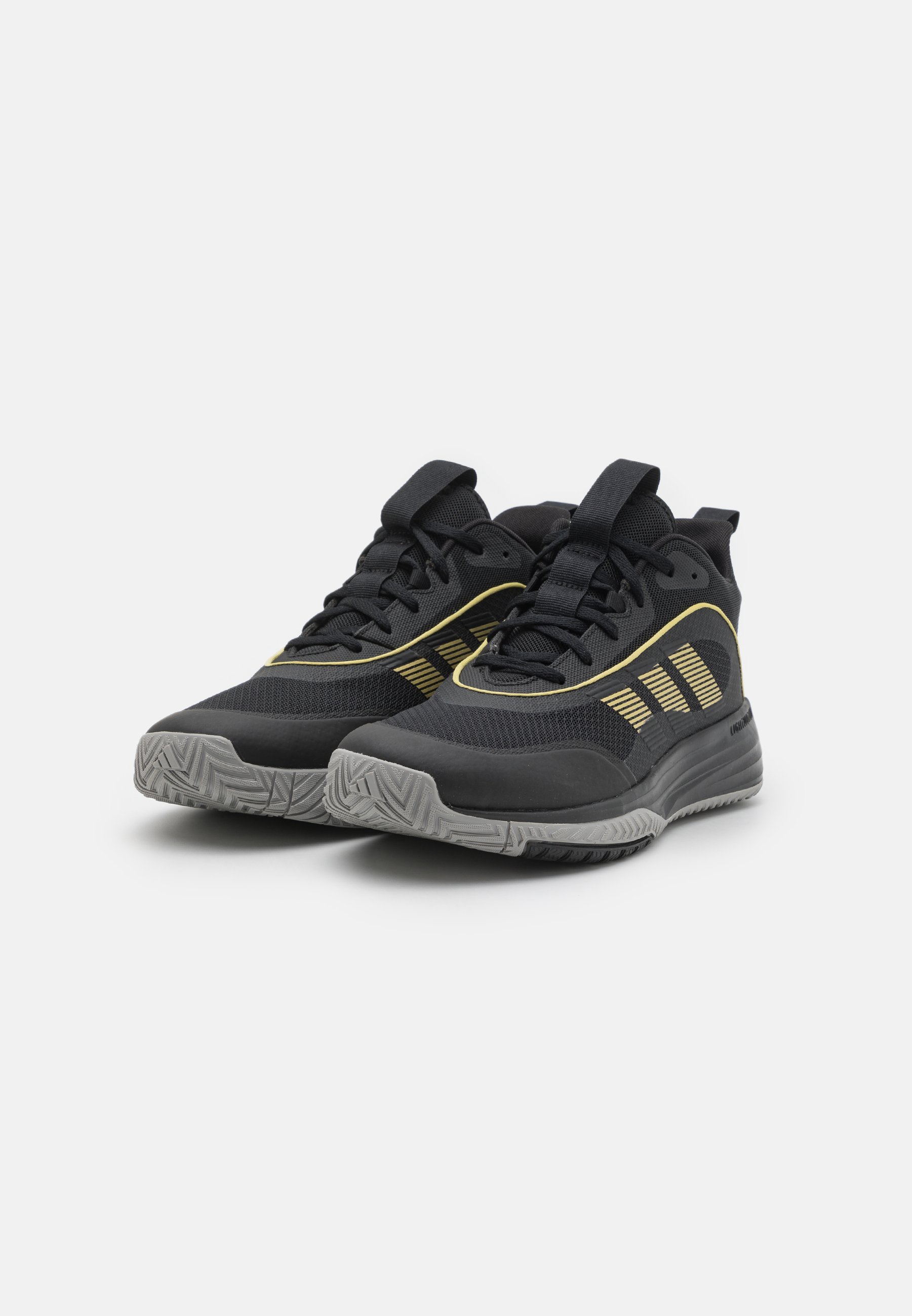 adidas Performance OWN THE GAME 3 - Buty do koszykówki - core black/gold metallic/solid grey