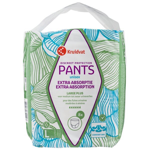 Kruidvat Diskretna zaštita Unisex Large Plus gaćice za inkontinenciju<br>8 komada