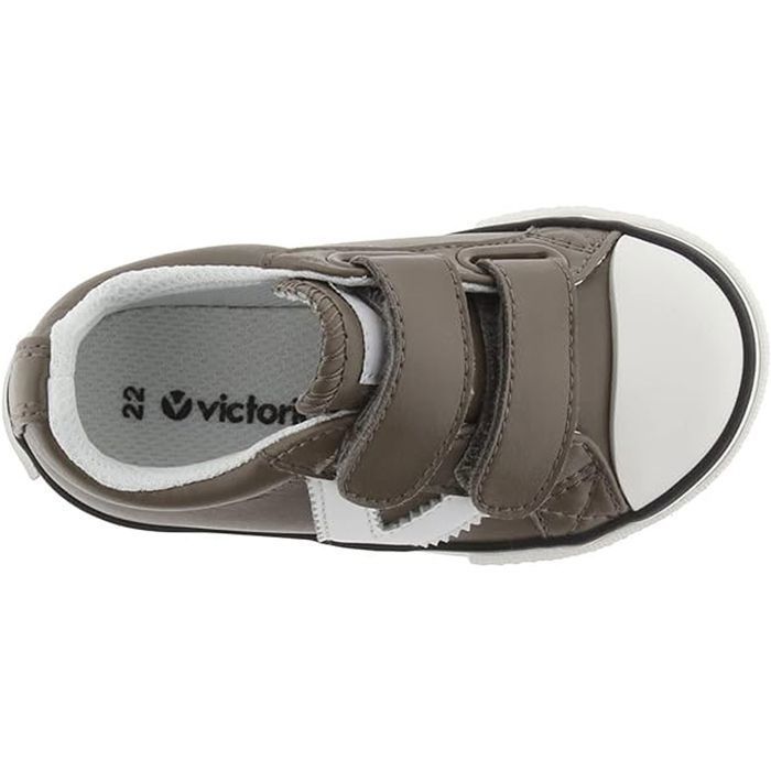 Zapatillas infantiles Victoria 126956 marrones - cordones - plantilla de goma - hechas en España