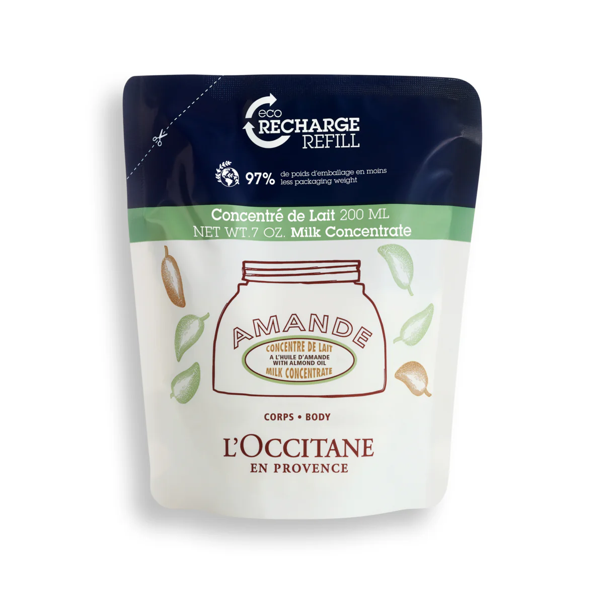 Amande Eco-Ricarica Concentrato Latte Mandorla - Crema Corpo