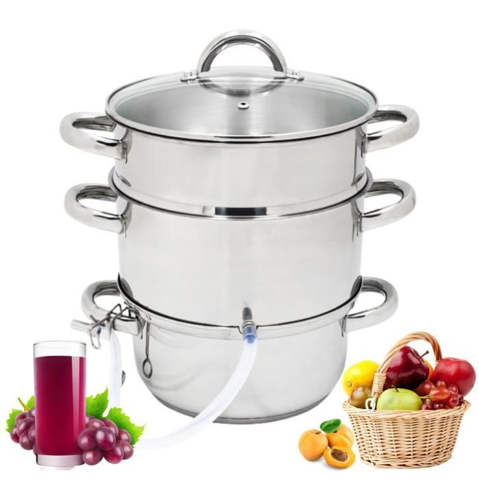 Extracteur de jus à vapeur Acier inoxydable 8L Cuiseur à vapeur de fruits Induction