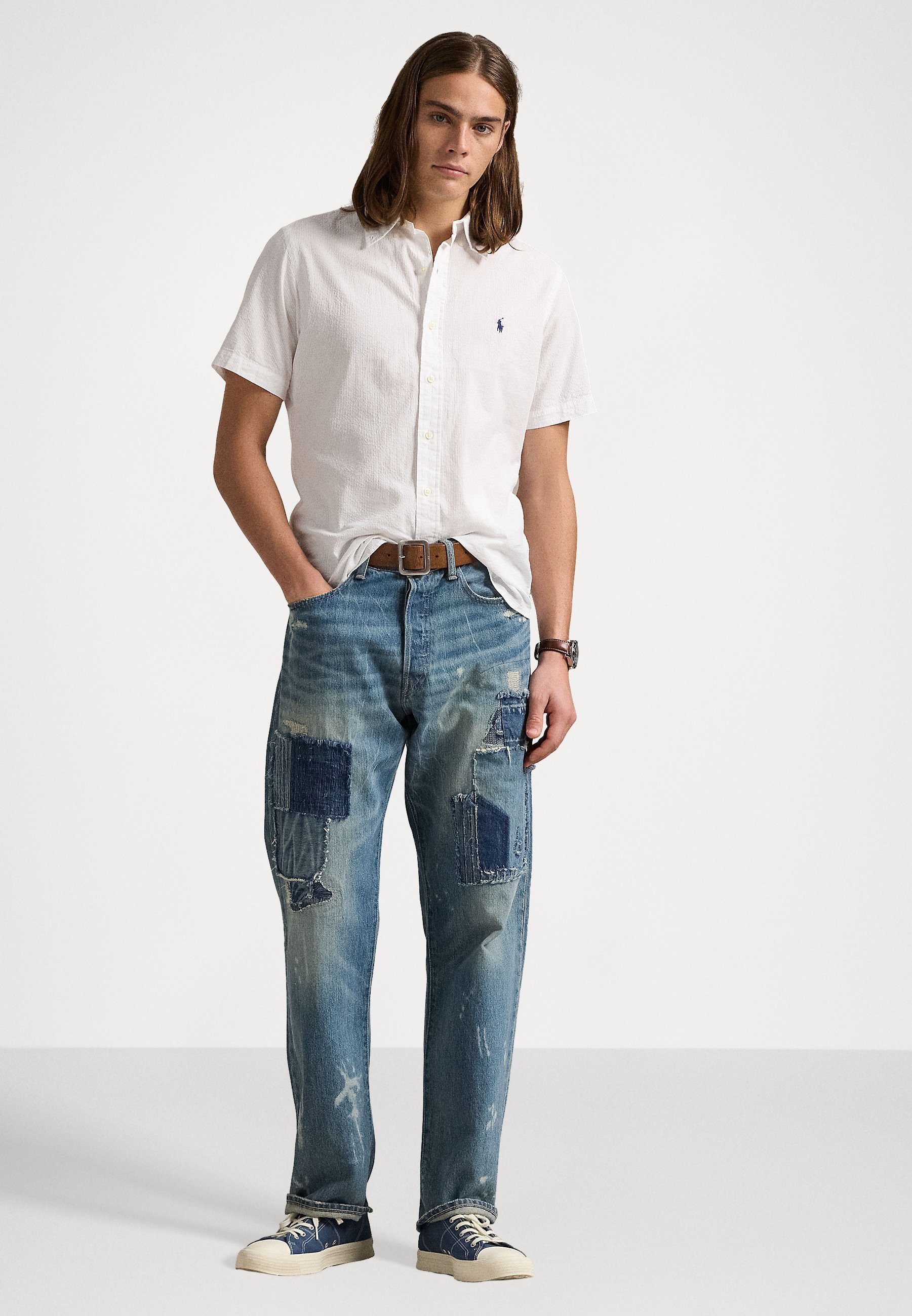 Polo Ralph Lauren CUSTOM FIT SEERSUCKER SHIRT - Shirt - wit