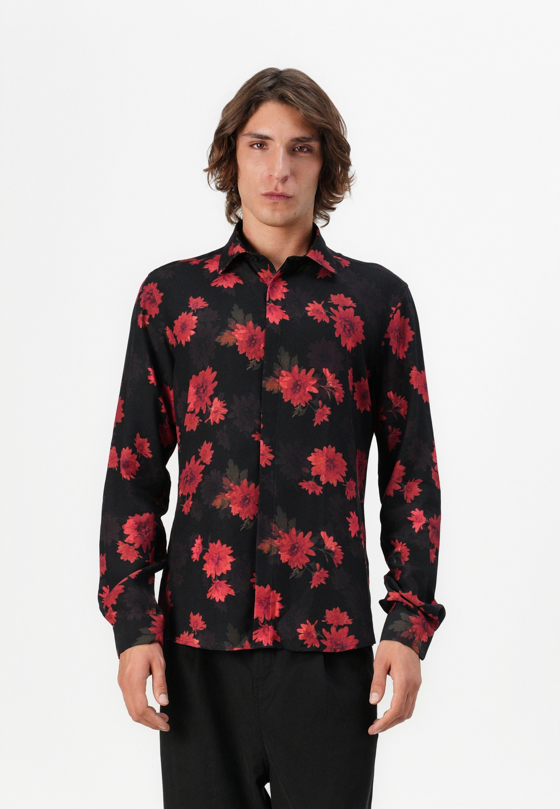Twisted Tailor KRIZAN - Shirt - zwart/rood