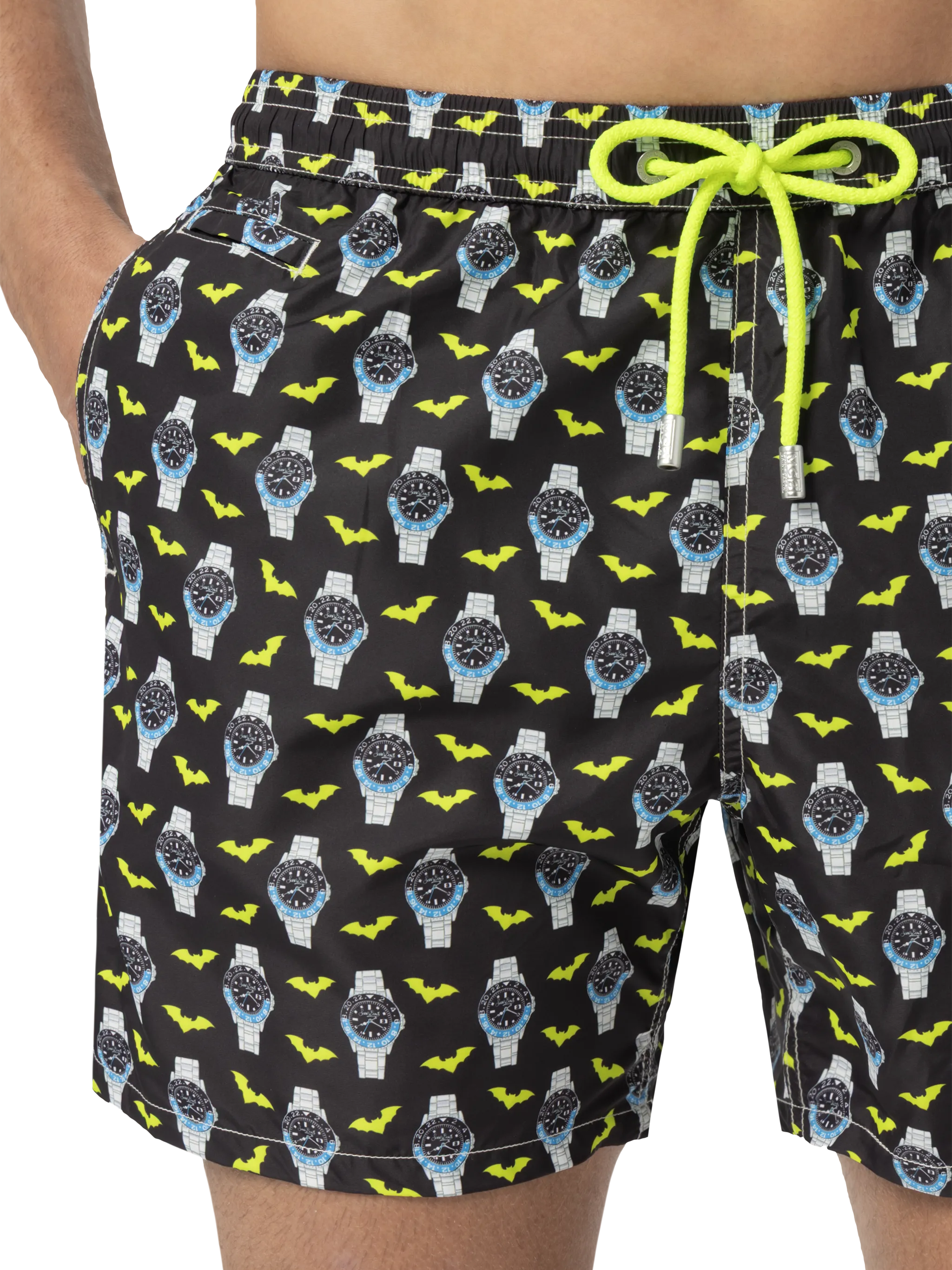 Zwemkleding met verlichtingseffect in lichtgewicht stof met klokprint.