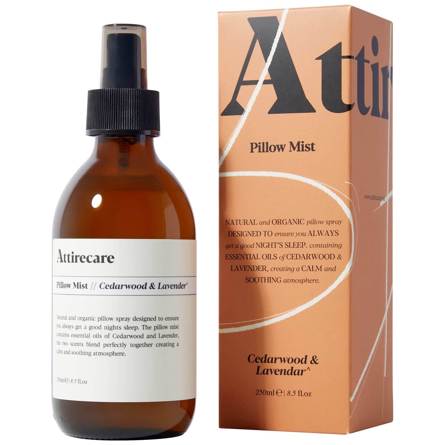 „Attirecare“ pagalvių purškiklis su kedru ir levandomis^ - 250 ml